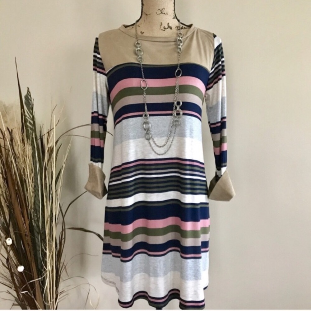 Vegan Suede cuff tunic top